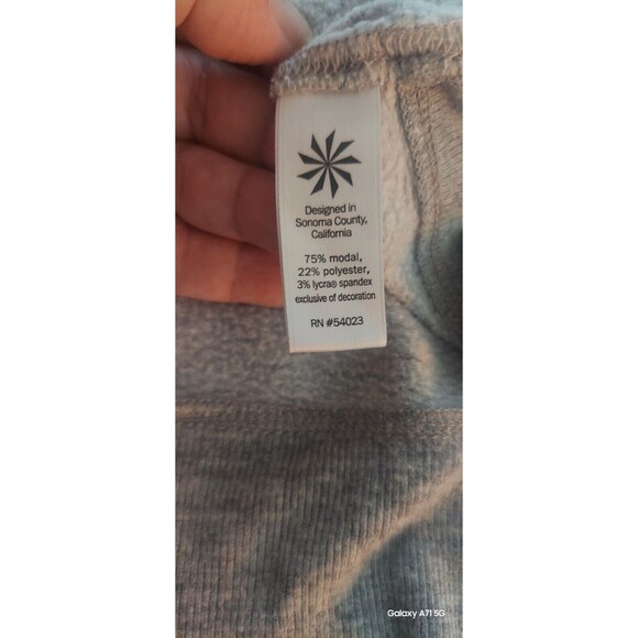 ! ATHLETA GRAY CREW NECK SWEATSHIRT Athletic Warm Gym Shirt Women L - Picture 5 of 7